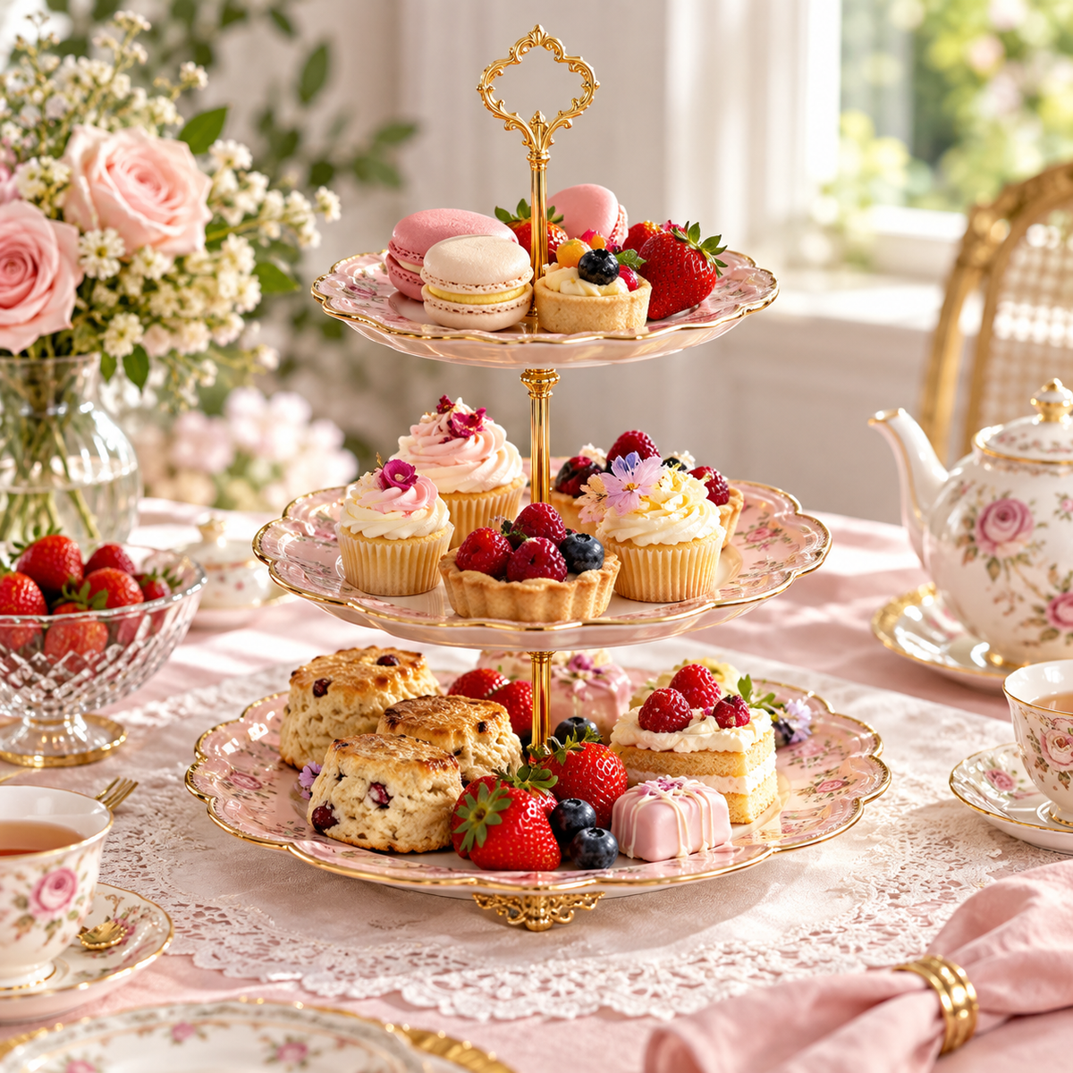 FURNOVELLE™ Rosavelle Tableline Dessert Stand