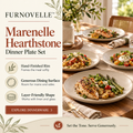 FURNOVELLE Marenelle Hearthstone Dinner Plate Set styled with a warm seasonal meal