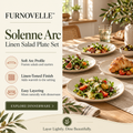FURNOVELLE Solenne Arc Linen Salad Plate Set with greens and small plates on a linen table
