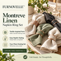 FURNOVELLE Montreve Linen Napkin Ring Set styling natural napkins on a modern dinner table