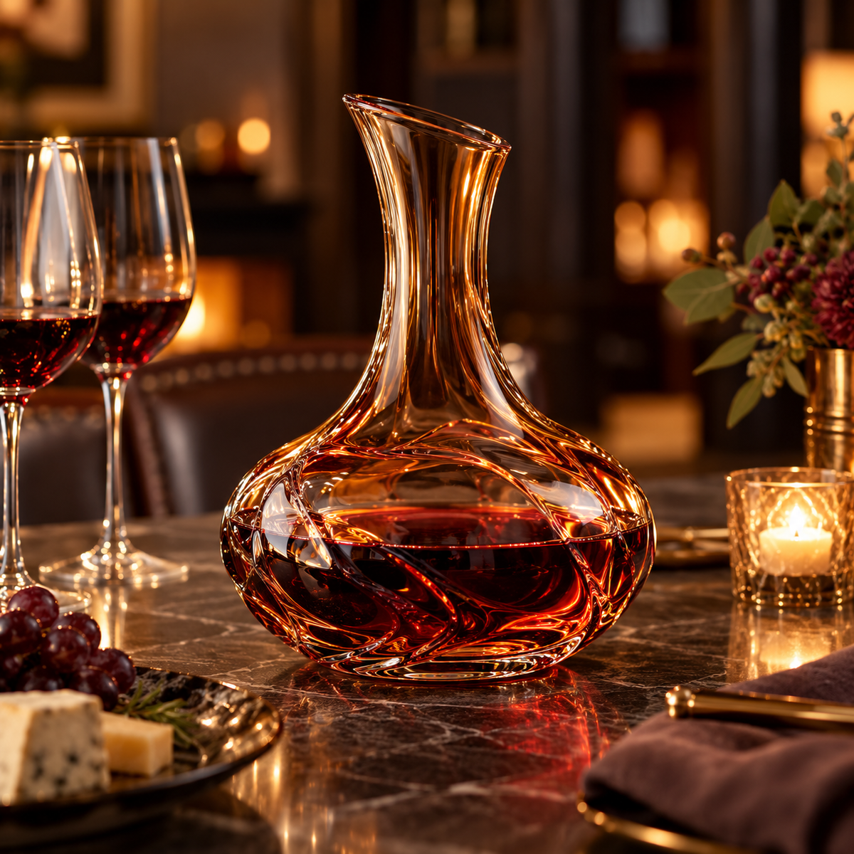 FURNOVELLE™ Caskmere Ember Glass Decanter